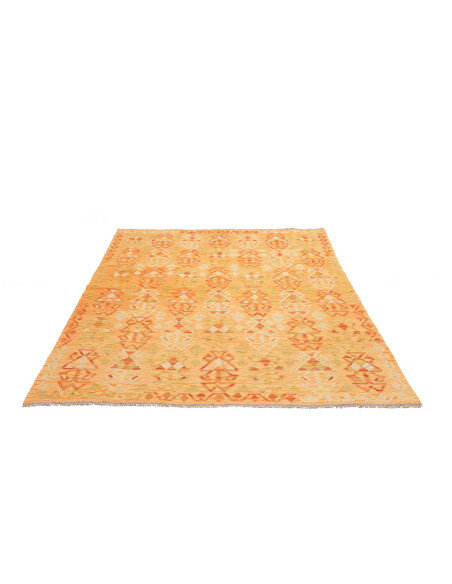 Rug Kilim Afghanistan 158x202 Ochre Orange Crea