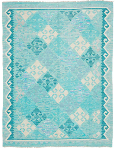 Tappeto Kilim Afghanistan 158x206 Turchese Chia