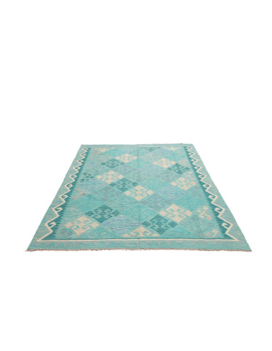 Tappeto Kilim Afghanistan 158x206 Turchese Chia
