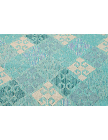 Tappeto Kilim Afghanistan 158x206 Turchese Chia