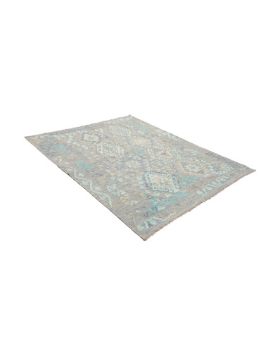 Tappeto Kilim Afghanistan 160x203 Grigio Azzurr