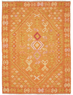 Rug Kilim Afghanistan 135x180 Orange Yellow Cre