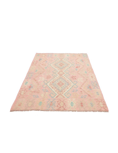 Rug Kilim Afghanistan 126x174 Pastel Pink Aqua