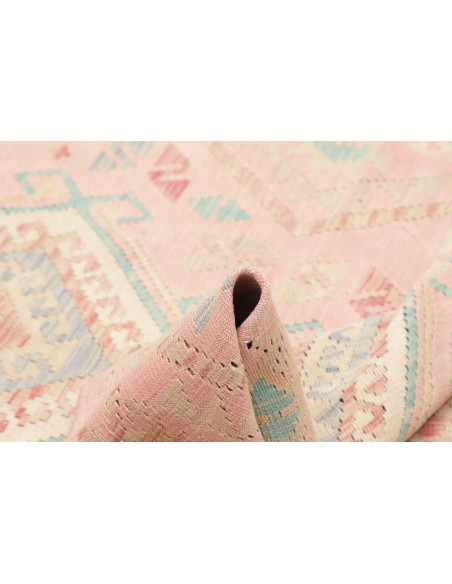 Rug Kilim Afghanistan 126x174 Pastel Pink Aqua