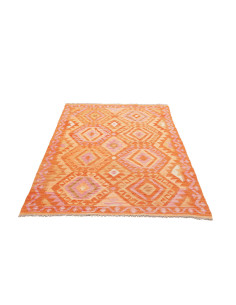 Rug Kilim Afghanistan 125x183 Tangerine Orange 2