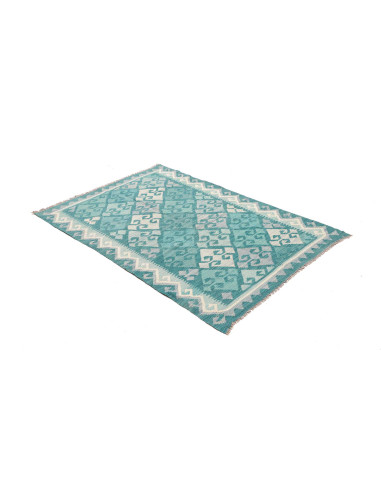Rug Kilim Afghanistan 106x161 Turquoise Blue Wh