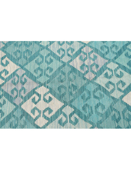 Rug Kilim Afghanistan 106x161 Turquoise Blue Wh
