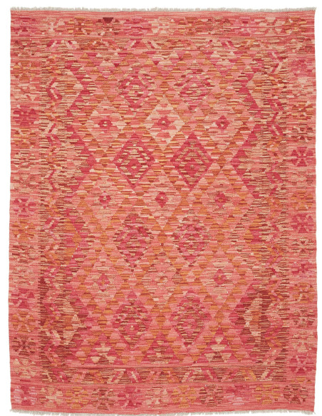 Tappeto Kilim Afghanistan 131x169 Rosa Arancio