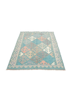 Tappeto Kilim Afghanistan 103x145 Azzurro Acqua 2