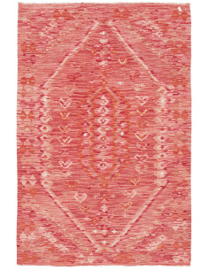 Tappeto Kilim Afghanistan 101x146 Rosso Corallo