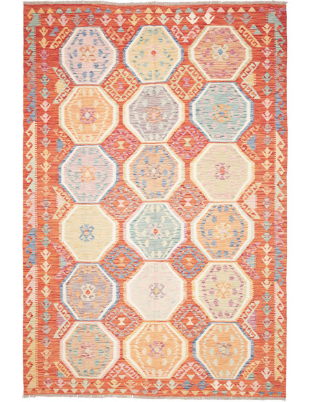 Tappeto Kilim Afghanistan 201x304 Terracotta Ar