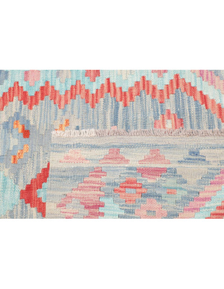 Tappeto Kilim Afghanistan 103x155 Blu Chiaro Ro