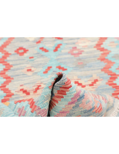 Tappeto Kilim Afghanistan 103x155 Blu Chiaro Ro
