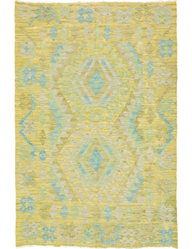 Rug Kilim Afghanistan 101x150 Yellow Lime Green