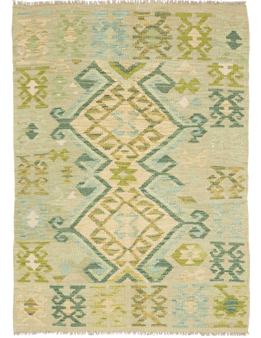 Tappeto Kilim Afghanistan 102x143 Verde Salvia