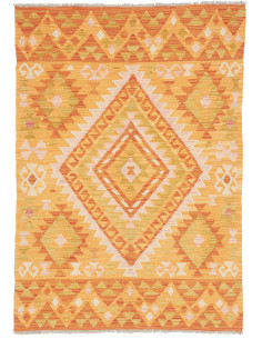 Tappeto Kilim Afghanistan 101x143 Arancio Giall