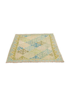 Tappeto Kilim Afghanistan 109x144 Verde Chiaro 2