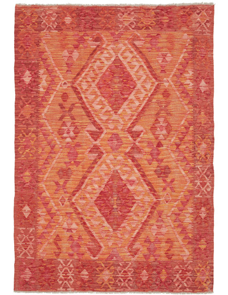 Rug Kilim Afghanistan 128x185 Orange Red Salmon