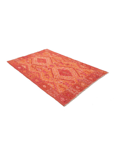 Rug Kilim Afghanistan 128x185 Orange Red Salmon