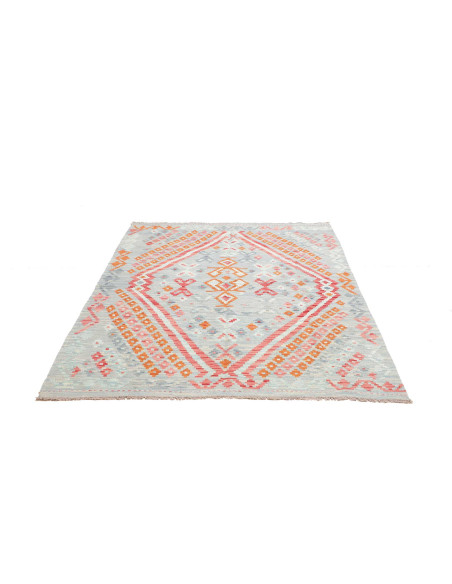 Rug Kilim Afghanistan 155x201 Sky Blue Coral Pe
