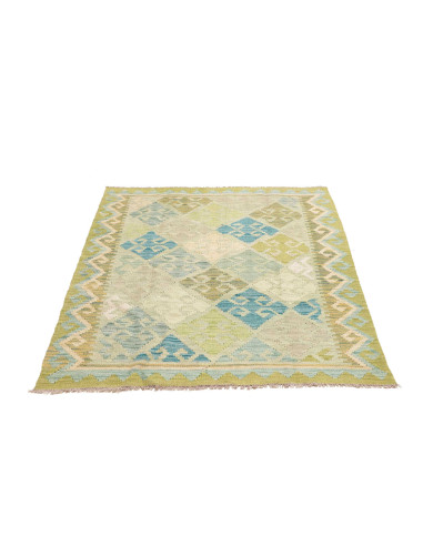 Tappeto Kilim Afghanistan 107x149 Verde Chiaro