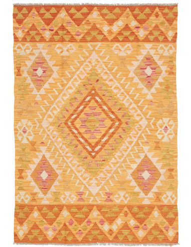 Tappeto Kilim Afghanistan 102x146 Arancione Gia