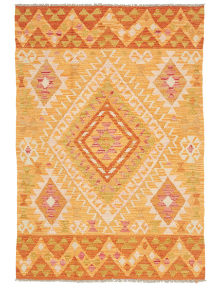 Tappeto Kilim Afghanistan 102x146 Arancione Gia