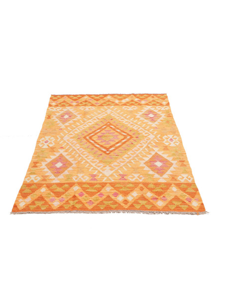 Tappeto Kilim Afghanistan 102x146 Arancione Gia
