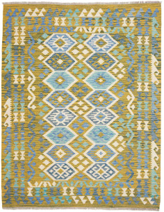 Tappeto Kilim Afghanistan 155x199 Ocra Blu Bian