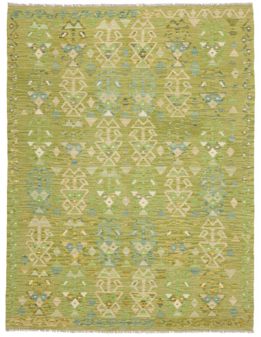 Tappeto Kilim Afghanistan 150x202 Verde Beige B