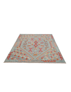 Tappeto Kilim Afghanistan 158x205 Celeste Coral 2
