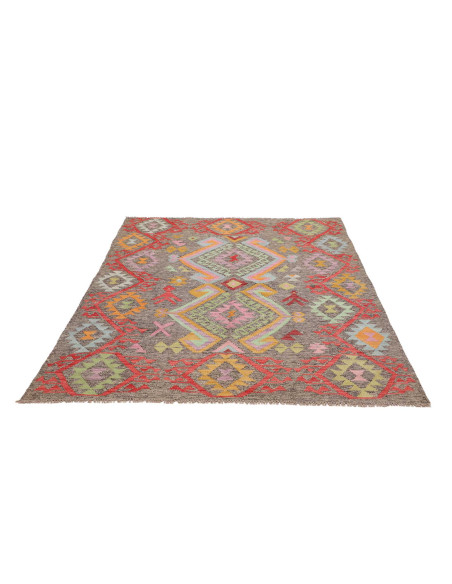 Tappeto Kilim Afghanistan 154x195 Marrone Grigi
