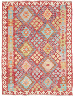 Tappeto Kilim Afghanistan 150x193 Rosso Terraco
