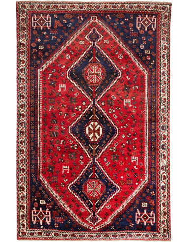 Rug Shiraz Persia maroon grey 164x252