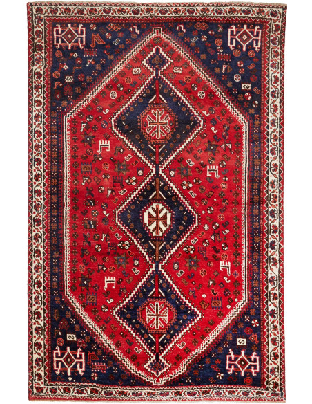 Rug Shiraz Persia maroon grey 164x252