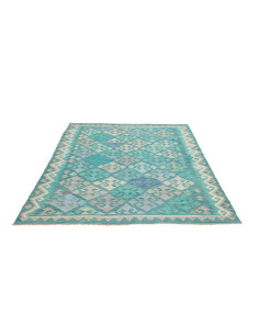 Tappeto Kilim Afghanistan 154x198 Verde Acqua T 2