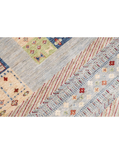 Tappeto Siva Pakistan 170x238 Grigio Azzurro Ch
