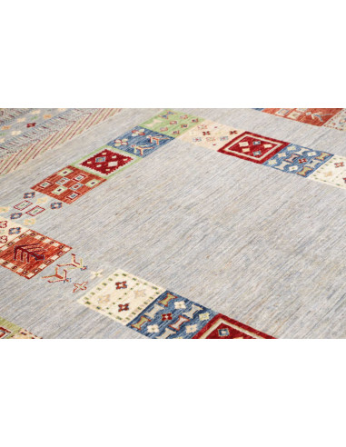 Tappeto Siva Pakistan 170x238 Grigio Azzurro Ch