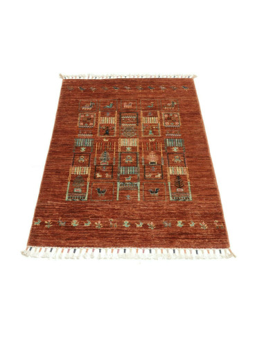 Siva 80x118 Cm Siva, Pakistan, Lana Cardata A Mano, Annodato