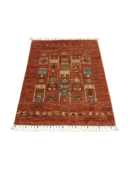 Siva 80x118 Cm Siva, Pakistan, Lana Cardata A Mano, Annodato