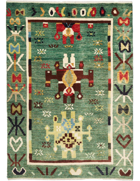 Tappeto Gabbeh Marrakech Pakistan 155x215 Verde