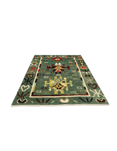 Tappeto Gabbeh Marrakech Pakistan 155x215 Verde