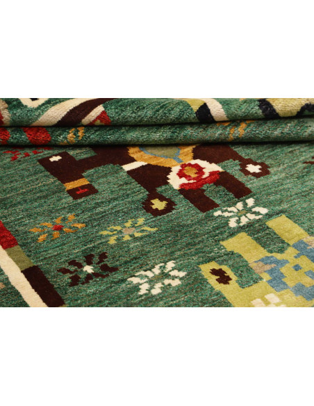 Tappeto Gabbeh Marrakech Pakistan 155x215 Verde