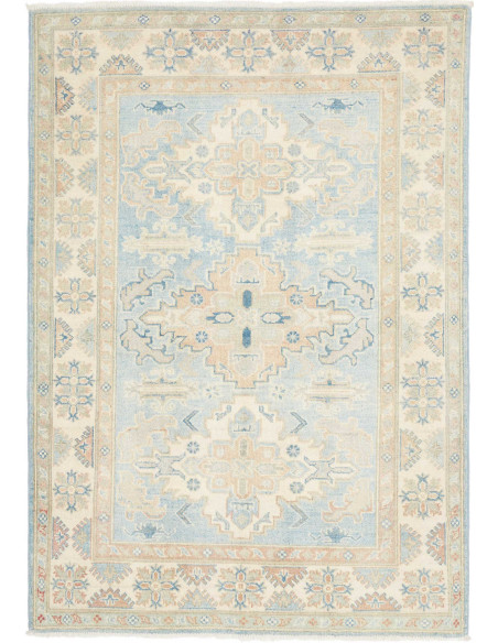 Rug Kazak Afghanistan 122x175 Sky Blue Ivory Pe
