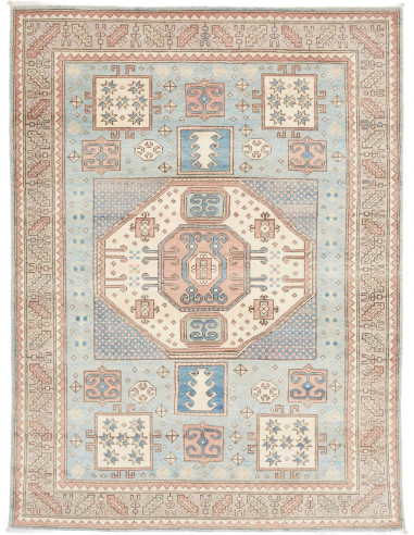 Tappeto Kazak Afghanistan 145x196 Azzurro Cielo