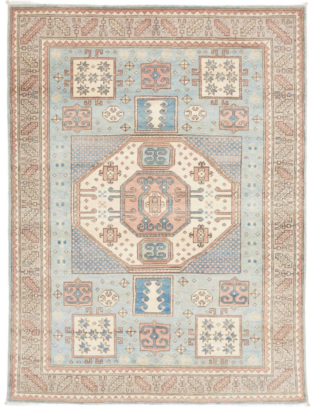 Tappeto Kazak Afghanistan 145x196 Azzurro Cielo