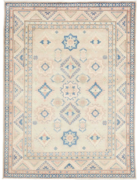 Tappeto Kazak Afghanistan 154x204 Beige Blu Ros