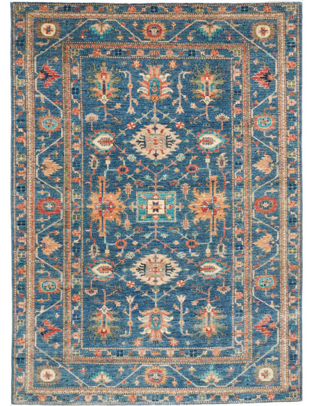 Tappeto Kazak Fine Pakistan 172x240 Blu Arancio