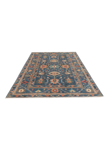 Tappeto Kazak Fine Pakistan 172x240 Blu Arancio