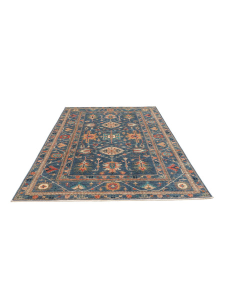 Tappeto Kazak Fine Pakistan 172x240 Blu Arancio